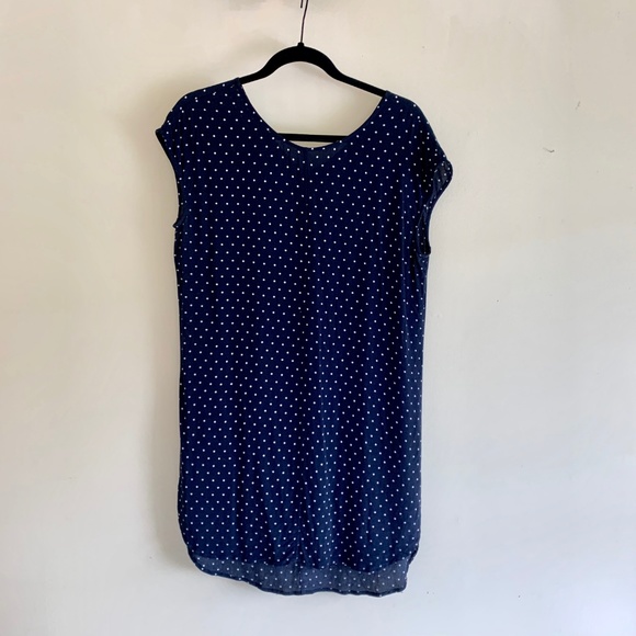 Madewell Navy Blue Layout Tunic Dress In Dot S/M - Picture 5 of 7